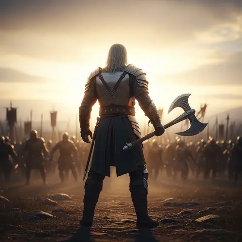 Fearless Warrior Facing Army: A Brave Stand