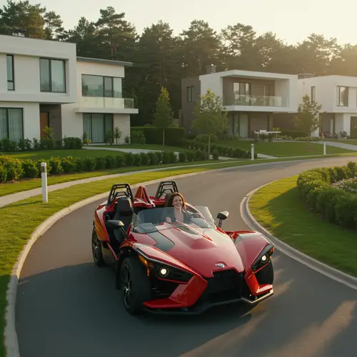 Spectacular AI Cinematic Scene: Woman in Slingshot R