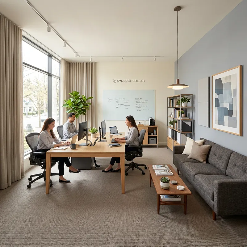 Spacious Office Design for Three People - 500 sq. ft.