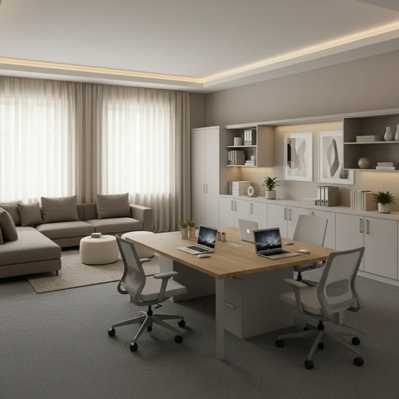 Spacious Office Design for Three People - 500 sq. ft.