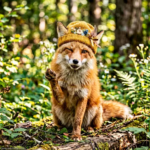 Adorable Female Fox with Gorgeous Hat | Playful Pose