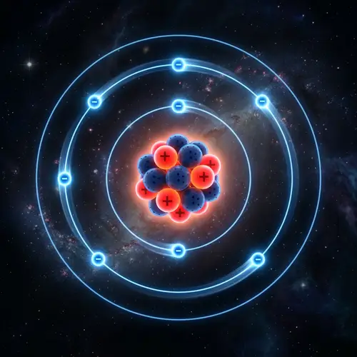 Highly Magnified Single Atom: Protons, Neutrons & Electrons