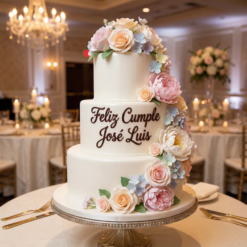Elegant Three-Tier Wedding Cake Design
