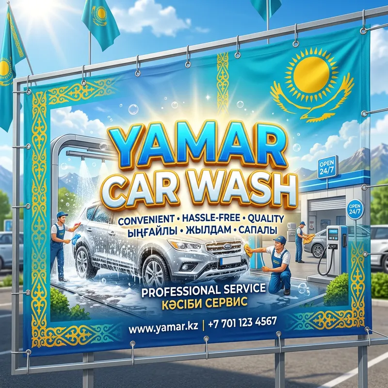 Yamar Car Wash - Car Cleaning with Kazakh Culture Inspiration