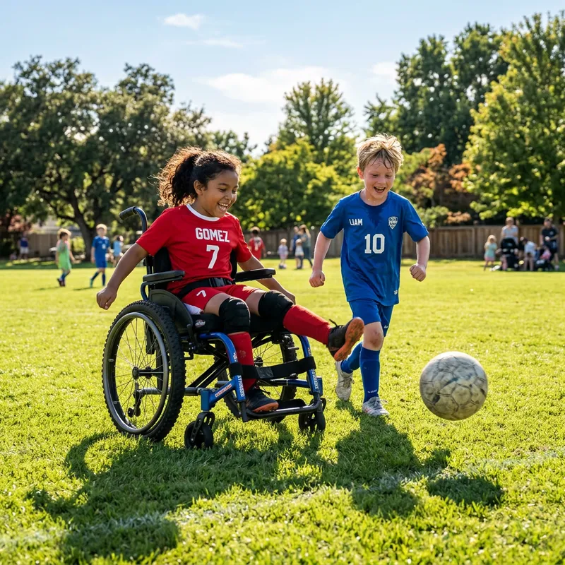 Inclusive Football Game: Heartwarming Playtime Scene