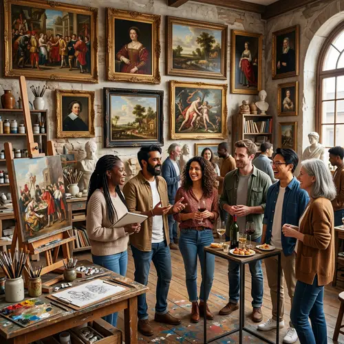 Vibrant 3D Art Studio: Tools & Creativity Unleashed