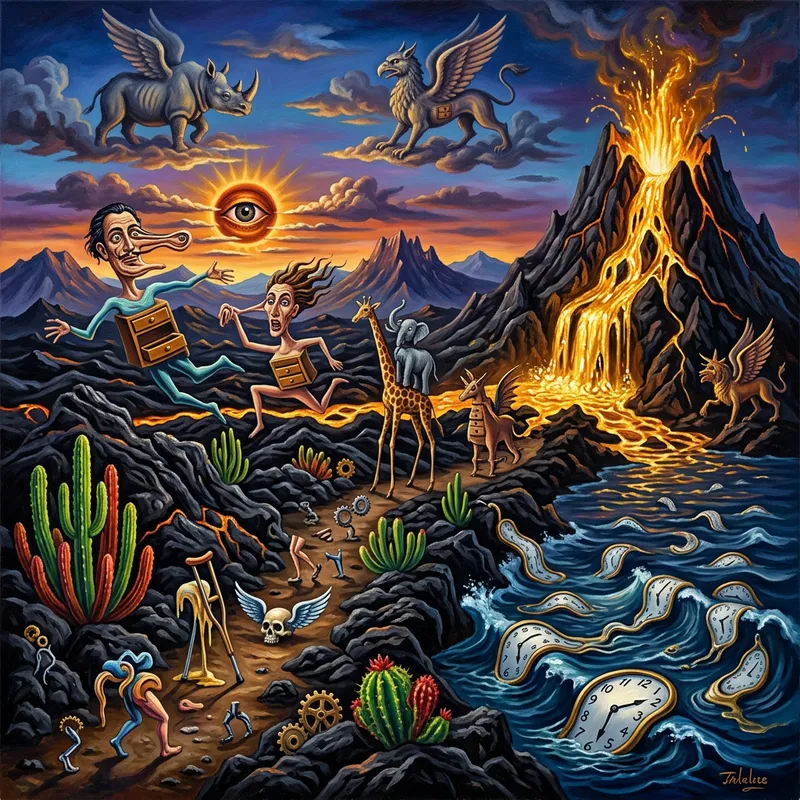 Surreal Lanzarote Landscape Inspired by Dali