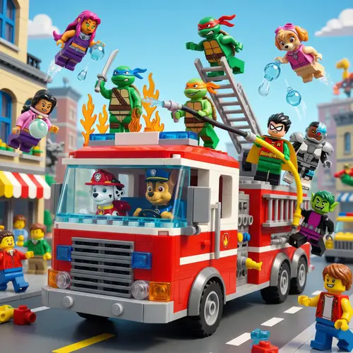 Paw Patrol, Ninja Turtles & Teen Titans in LEGO Action
