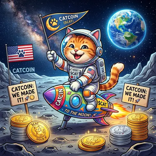 Cat in Moon Meme Coin - Fun Crypto Art