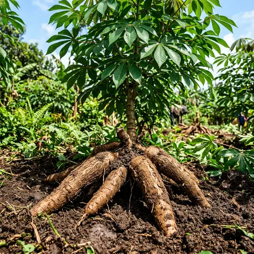 Strong Cassava Roots: Healthy Growth in Nutrient-Rich Soil