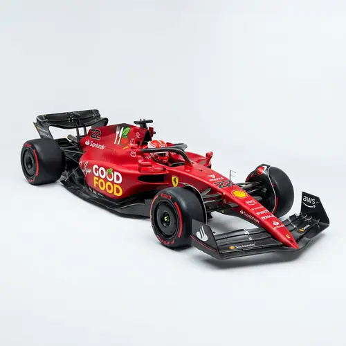 Red Formula 1 Car with Good Food Logo | Speed & Style Fusion