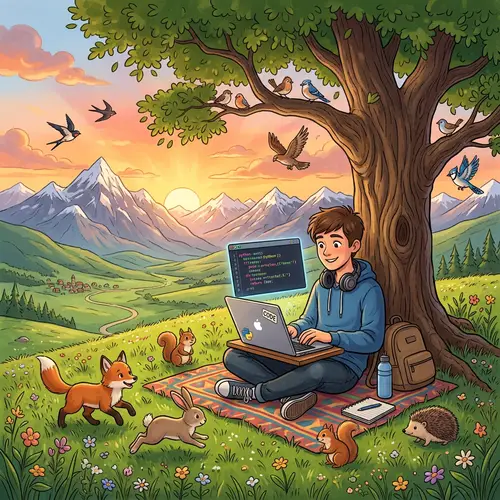Coding in Nature: A Boy's Pleasant Evening