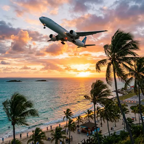 Tropical Sunset Flight Over Vast Sea