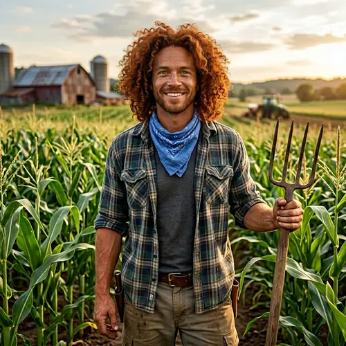 Mulatto Farmer with Red Hair and Bandana