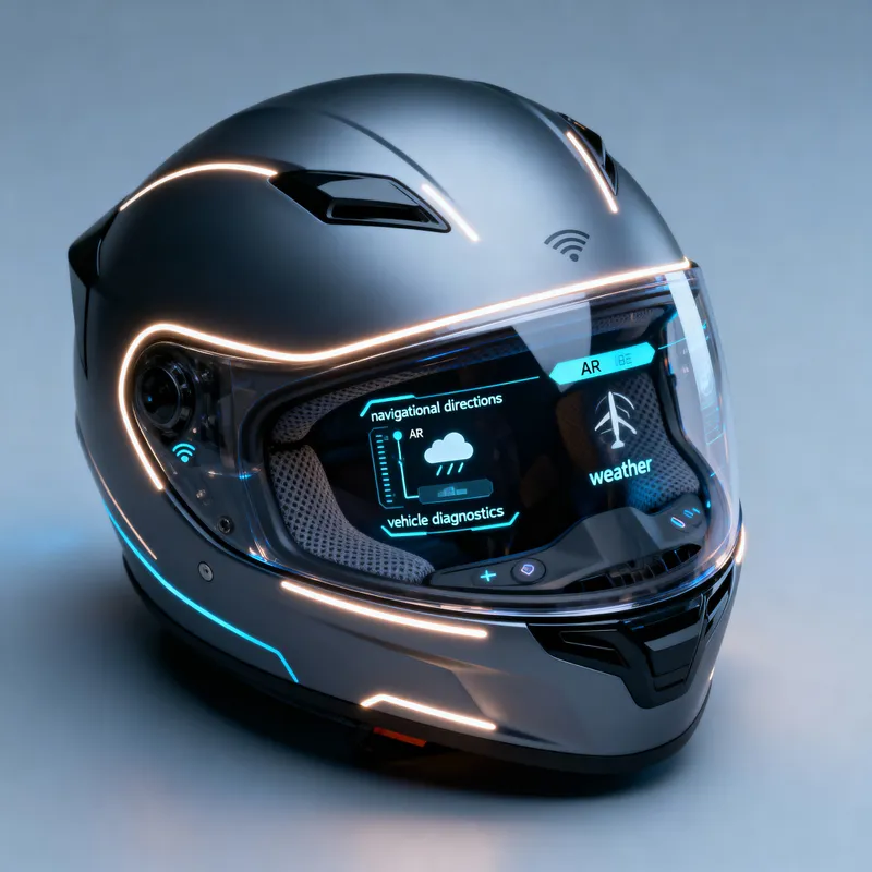 Futuristic AI-Powered Motorcycle Helmet