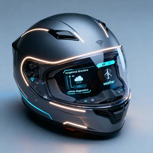 Futuristic AI-Powered Motorcycle Helmet