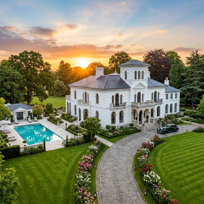 Stunning Elegant Mansion with Manicured Lawn & Pool