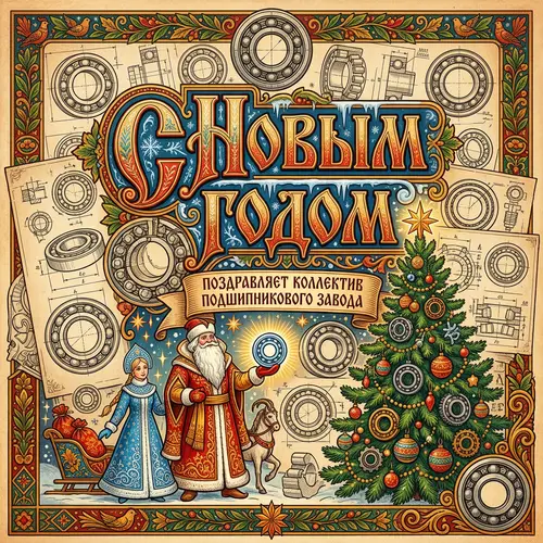 New Year Celebration with Traditional Russian Bearing Company Art