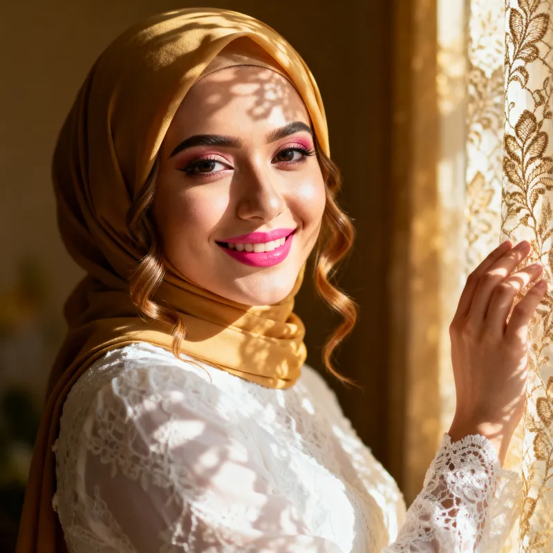 Elegant Portrait of a Woman in Hijab Elegant Portrait of a Woman in Hijab
