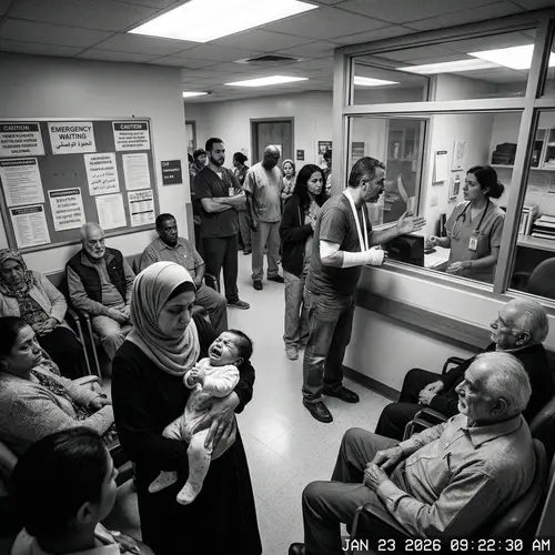 Diverse Patients in a Hectic Emergency Room Scene