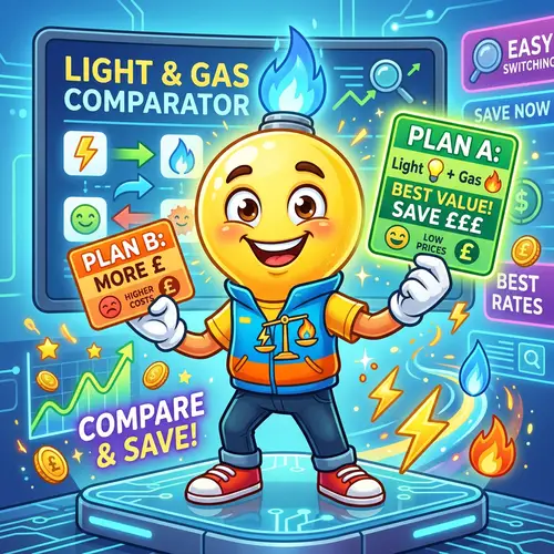 Fun Cartoon Mascot for Energy Comparison