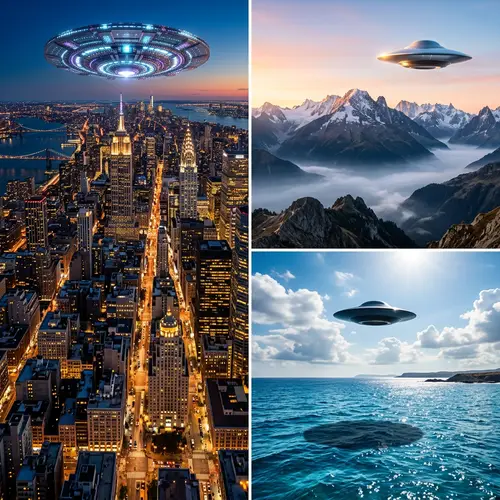 Mesmerising UFO Scenes - Urban Cityscape, Majestic Mountains & Stunning Ocean