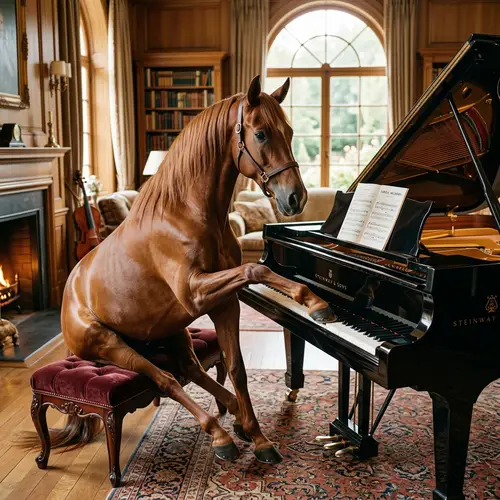 Horse Playing Piano: A Surreal Musical Moment