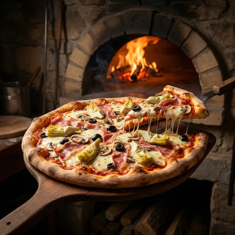 Stone-Baked Pizza Capricciosa Photography Stone-Baked Pizza Capricciosa Photography