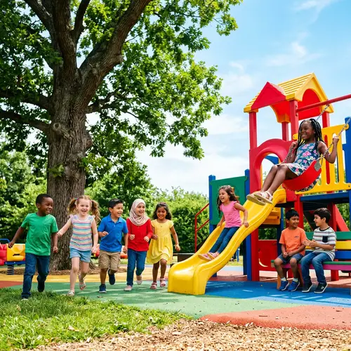 Lively Children Playgrounds | Joyful Multicultural Kids at Play