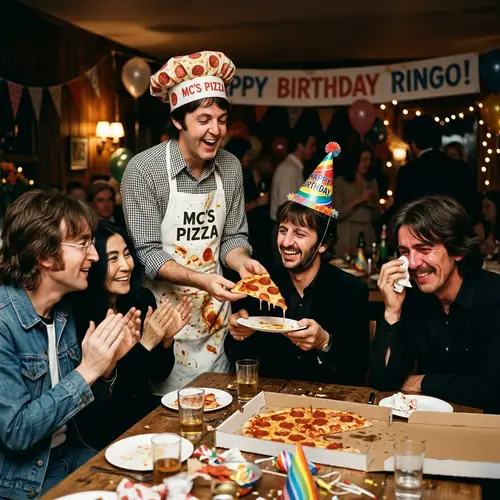 Paul McCartney Delivers Pizza to Ringo Starr in Style