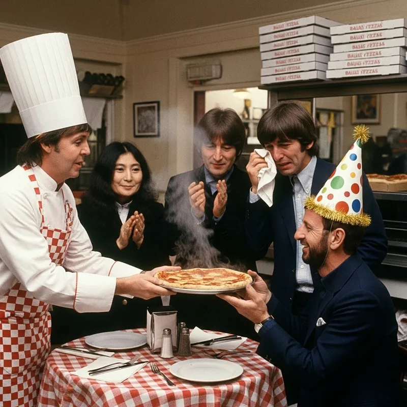 Paul McCartney Delivers Pizza to Ringo Starr in Style