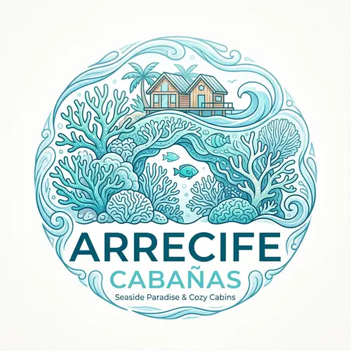Intricate Logo Design for Arrecife Cabañas with Coral Reefs