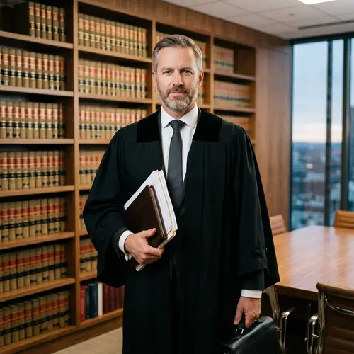 Experienced Professional Lawyer in Modern Courtroom