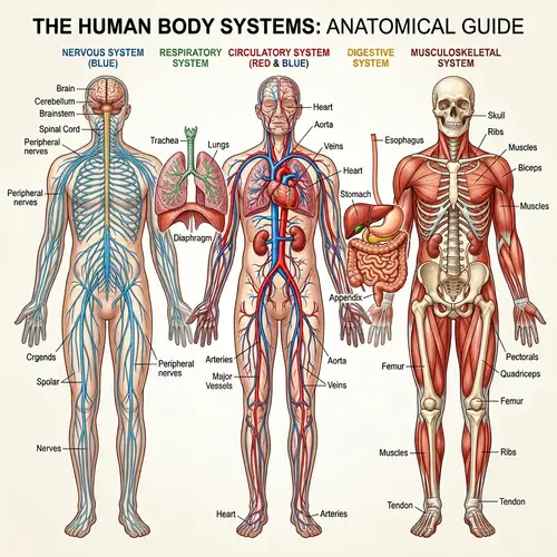 Human Body Systems: Detailed Scientific Illustration