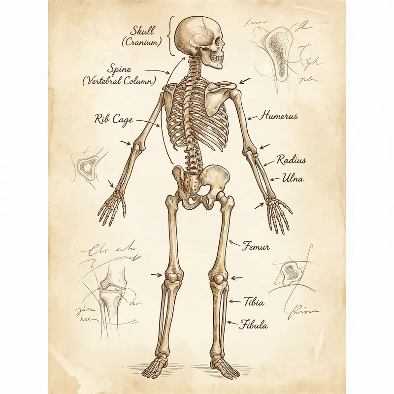 Human Skeletal System Illustration | Anatomy Explained Human Skeletal System Illustration | Anatomy Explained