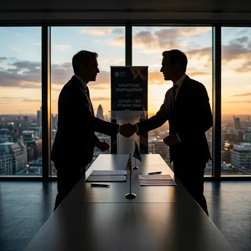 CEOs Signing Agreement Silhouette