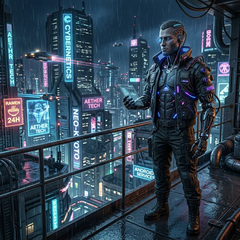Male Android: Cyberpunk Futuristic Aesthetic Male Android: Cyberpunk Futuristic Aesthetic
