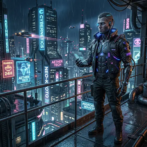 Male Android: Cyberpunk Futuristic Aesthetic