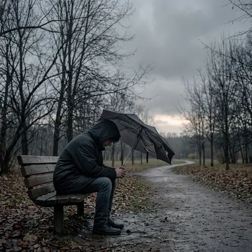 Artistic Visual Interpretation of Depression - Symbolism of Solitude and Hope