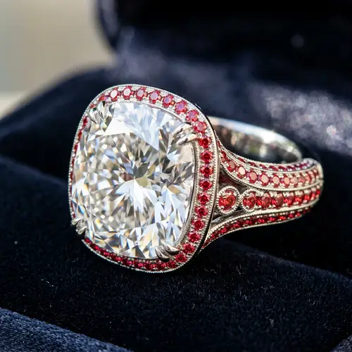 Custom White Gold Ring with 30ct Diamond