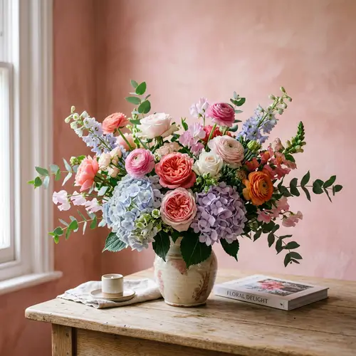 Stunning Flowers on a Pink Background