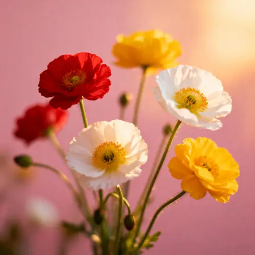 Stunning Flowers on a Pink Background