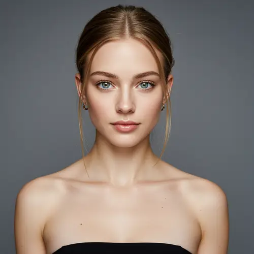 Confident Beauty: Young Woman in Black Dress