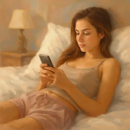 Intimate Lifestyle Scene: Young Model on Plush Bed