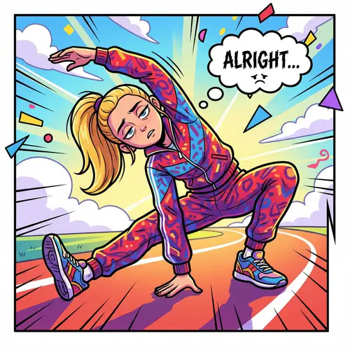 Energetic Jog Prep: Comic Book Style Artwork