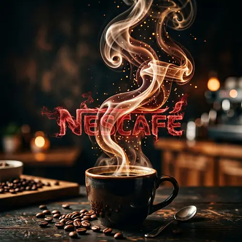 Nescafé Logo Transformed into Aromatic Smoke Art