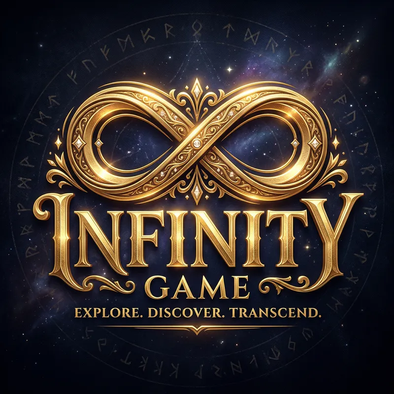 Infinity Game Logo in Gold with Infinite Symbol