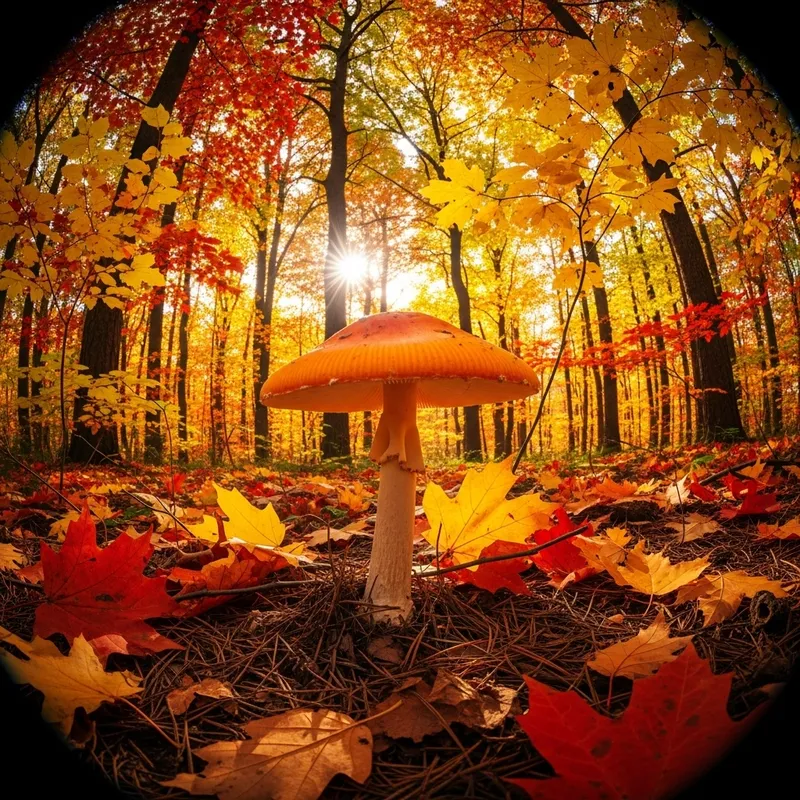 Fantasy Fall Forest Mushrooms