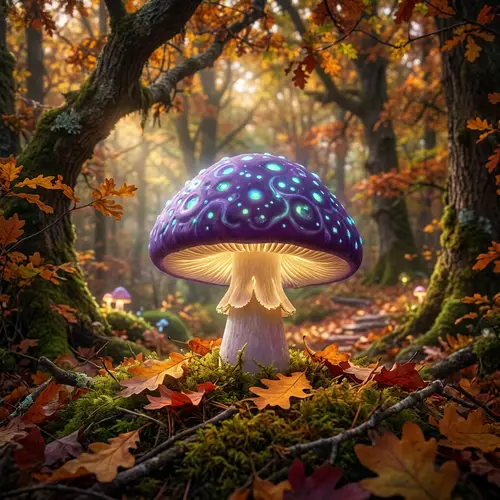 Fantasy Fall Forest Mushrooms