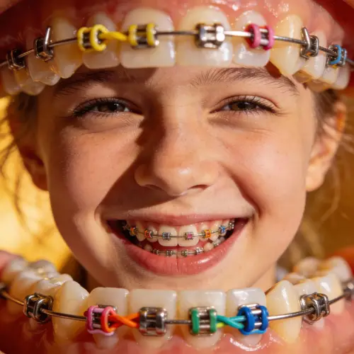 Joyful Resilience: Young Girl with Braces